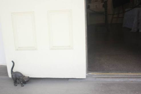 cat holding the door :D